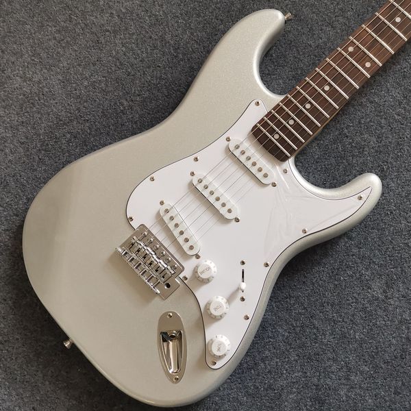 

tract electric guitar silver powder color basswood body white board high quality
