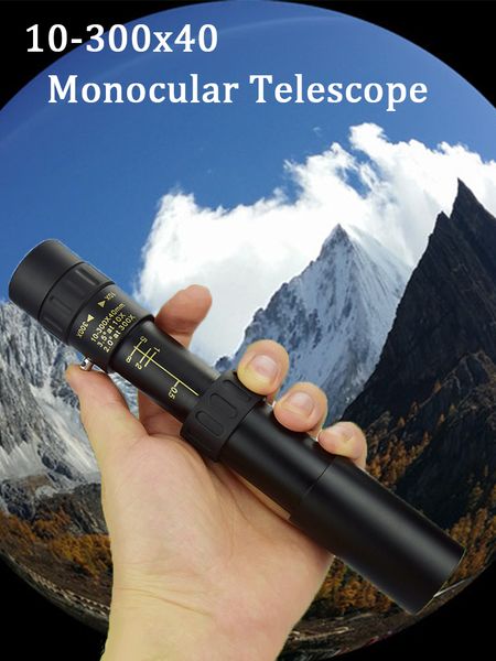 

10-300x40 monopole metal telescope 10-300x40 unipolar zoom glasses pocket size optical prism range