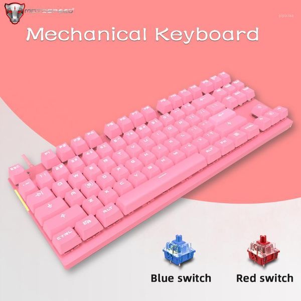 

motospeed 87 keys mechanical keyboard rgb backlight blue switch gaming keyboards aluminium alloy panel for deskgamer russian1