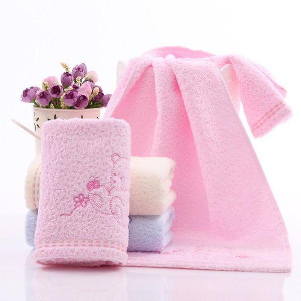 

plain cotton small square scarf twistless yarn cartoon embroidery bear square scarf supermarket kindergarten handkerchief towel