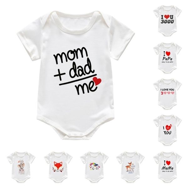 

summer toddler newborn baby rompers little boy girls romper jumpsuits letters cartoon white pajamas infant childs one piece clothes g12703, Blue