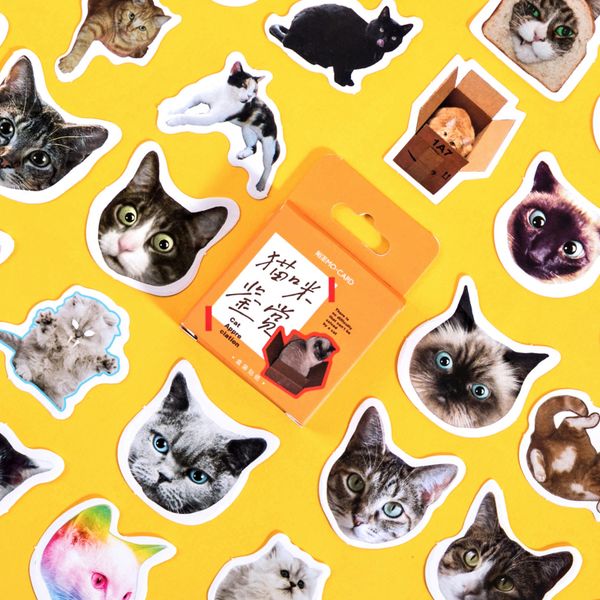 

45pcs kawaii cat butterfly stickers office for school notebook scrapbooking material diary sticker aesthetic bullet journal
