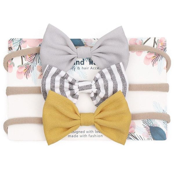 

3pcs set newborn baby headband flower bows lace pearls haarband baby girl headbands elastic hair band baby hair accessories wmtkdk, Slivery;white