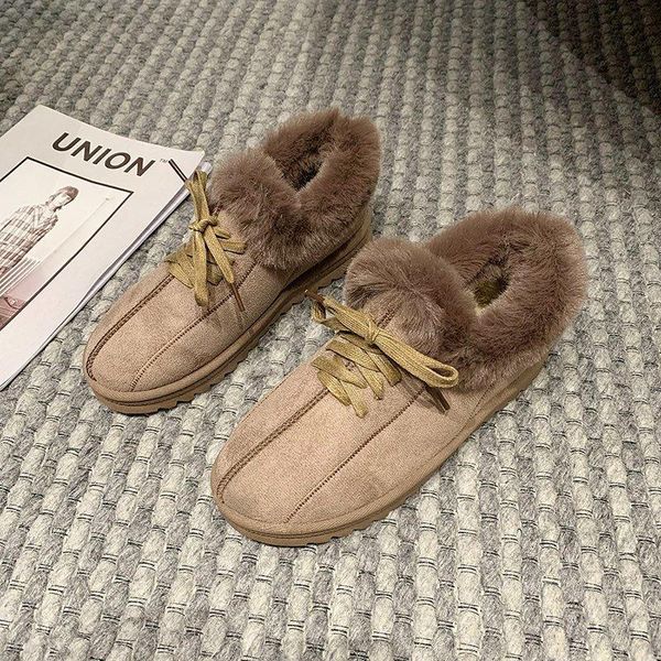 

женщины сапоги зимние ботинки женщин лодыжки botas mujer flock snow boots женский скольжению на равнинной повседневная обувь теплый плюшевые, Black