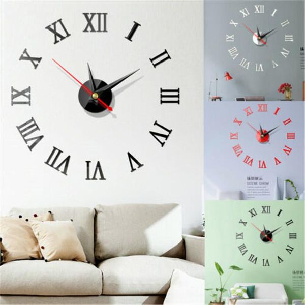 

acrylic wall clock diy mirror wall clock art acrylic 3d mirror sticker home office decor unique gift