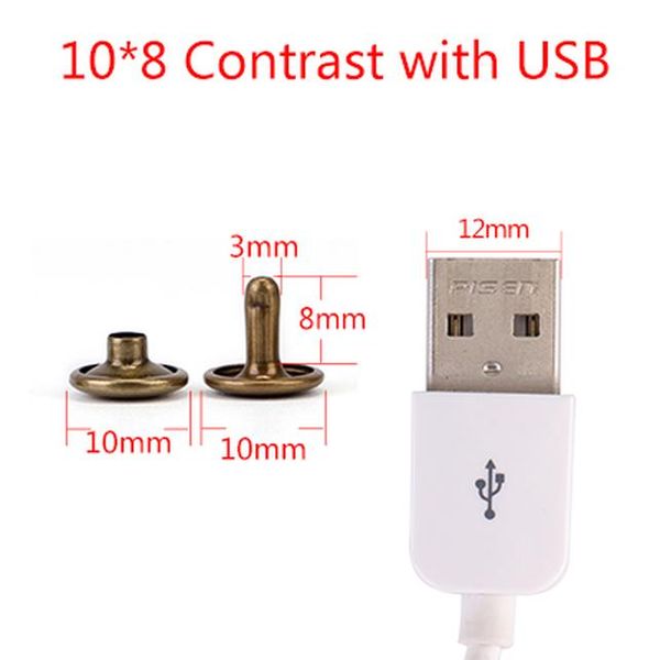 

100set 10мм double заклепки из металла столкновения ногтей spike сумка пояс обувь браслет одежды металла инструмент для diy punk leather cra