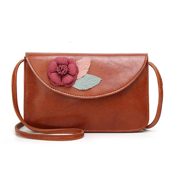 

woman leather handbags sling bag flower retro shoulder crossbody sling bags clutch purse