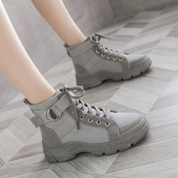 

boots canvas women outdoor comfortable high casual shoes breathable female fashion ankle, Black