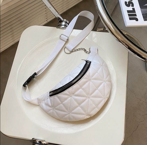 

beauty 2020 women waist bag fashion bumbag for woman belt bag lady cross body bag sac banane black and white qs