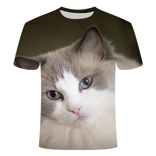 

new cool 3d print two cat male 3d print shirts horror kawaii horror men clothing