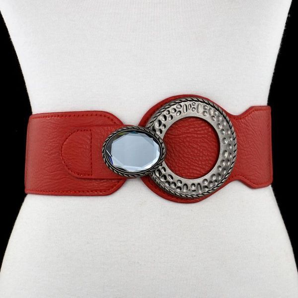 

lady leather waist belt girls joker hight elastic waistband women's wide skirt belt decorative waist chain pu b-84051, Black;brown