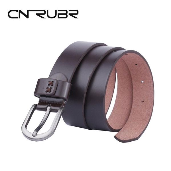 

cnrubr designer women belt genuine leather jeans for womens luxury fashion pin buckle dresses thin female straps, Black;brown