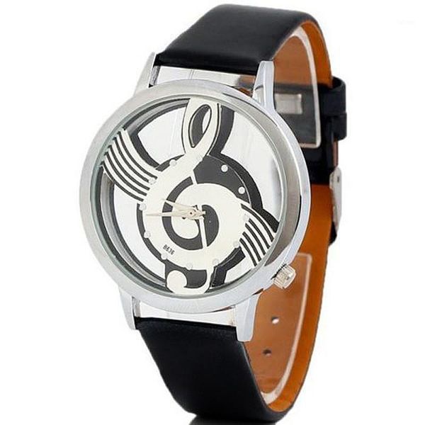

ladies casual watches women wristwatch fashion creative hollow transparent musical note watches hodinky dress for sale1, Slivery;brown