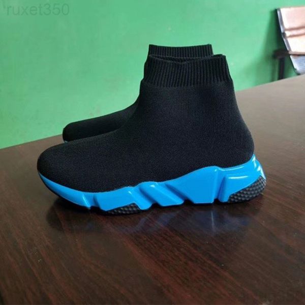 

new fashion kids shoes children / baby running sneakers boots toddler boy and girls wool knitted athletic socks shoes 24-35 gtt6c, Black