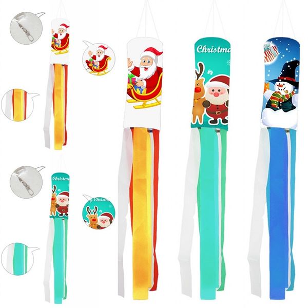 

family ornaments windbags christmas theme windpipe flag santa claus snowman elk decor originality wind vane 7cda f2