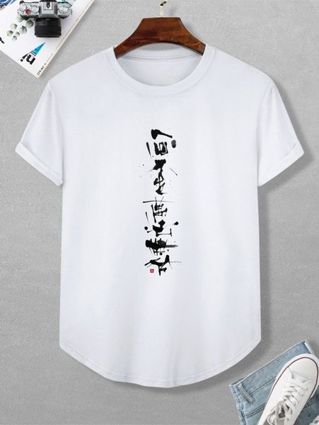 

men letter print round neck tee d6or#, White;black
