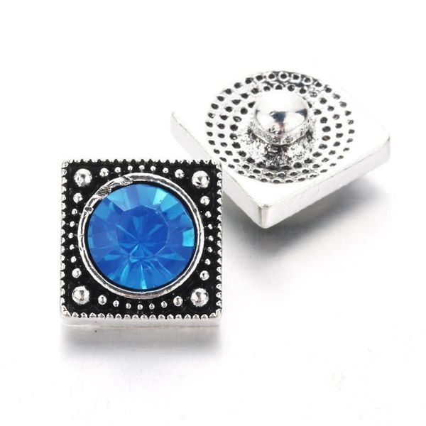 

10pcs lot new square snap jewelry 12mm snap buttons with rhinestone charm button fit snap bracelets bangles for women h sqcvgm