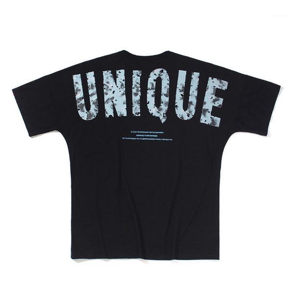

2020 spring and summer new tide t-shirt men's loose street big letter printing short-sleeved t-shirt1, White;black