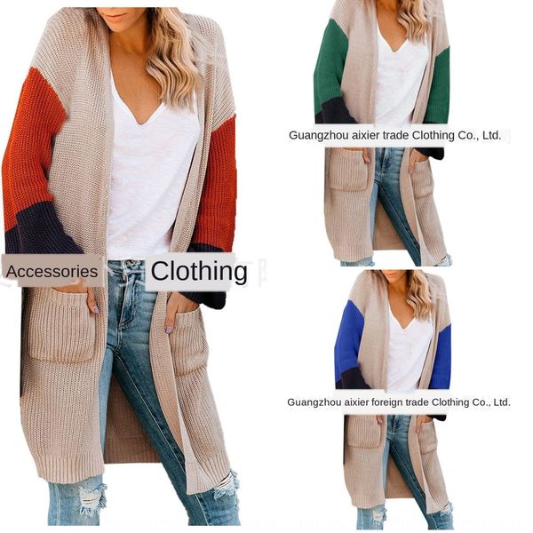 

new ol commuter color matching striped sweaterwomen's large size loose knit cardigan women new ol commuter color matching striped sweat, White;black