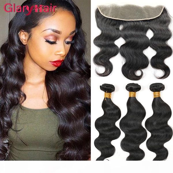 

dhgate selling brazilian virgin hair bundles with closure 13x4 lace frontal bundles peruvian body wave hair weaves for black women, Black;brown