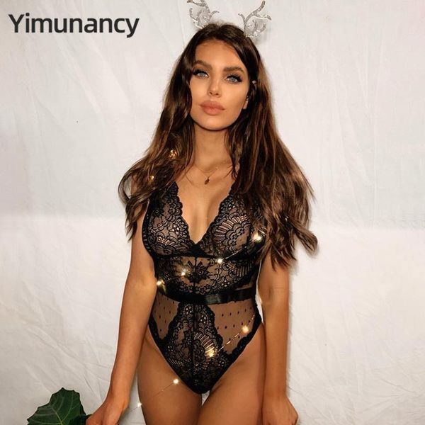 

floral lace bodysuit women bodysuit 2020 spring ladies mesh sheer white/black teddies catsuits body mujer, Black;white