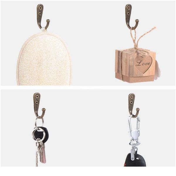 

10 pcs single prong hook classical mini size key holder wall mounted retro cloth hanger for hats towels keys room o jllmhw