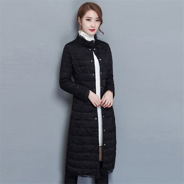 

2021 new autumn fashion winter parka female cotton culverts thin grey lace jacket women's clothing mujer wxf621 2604, Black