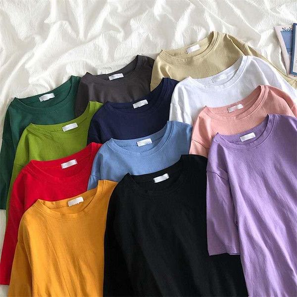 

cotton t shirt women s-2xl harajuku white women's t-shirt femme o-neck korean summer basic tshirt dropshipping1