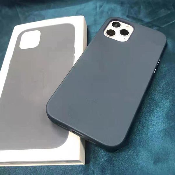 

real leather magsafe iphone case and back cover for ip12 mini pro max with retail box