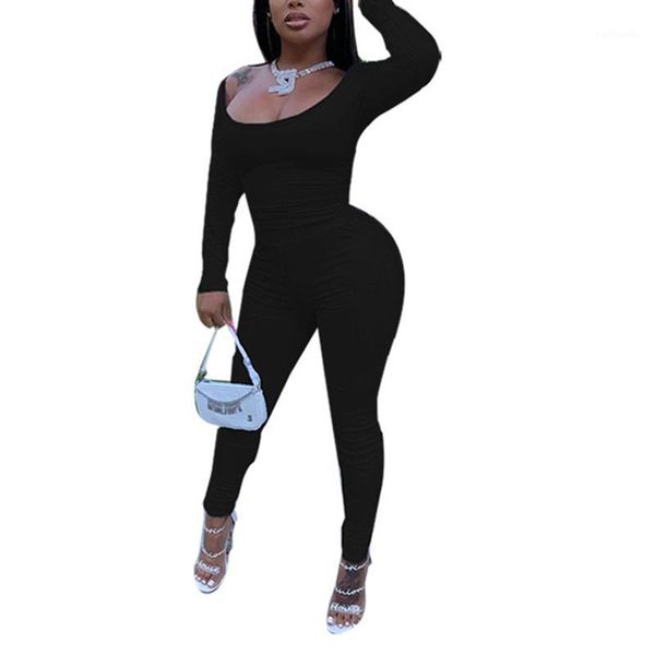 

gym clothing women 2 piece tracksuit long sleeve scoop neck back knot + elastic waist sweatpants trousers set loungewear sport clothes1, White;black