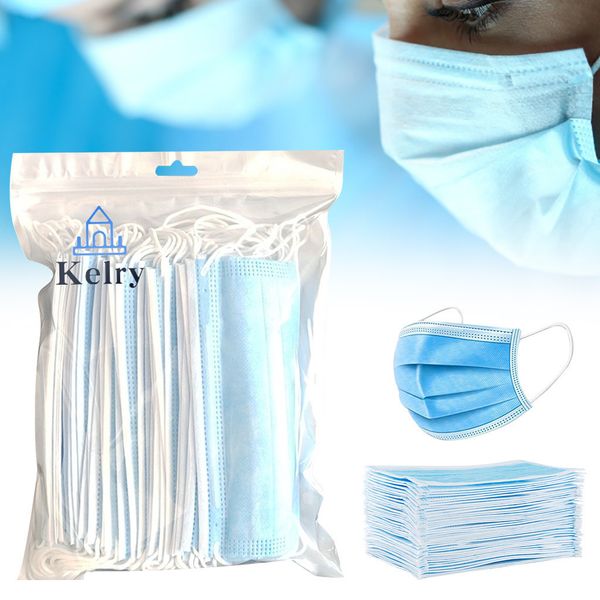 

zmask anti-pollution disposable facial masks 3 50pcs layers non-woven filter dustproof mouth face masker earmuff mscara d1