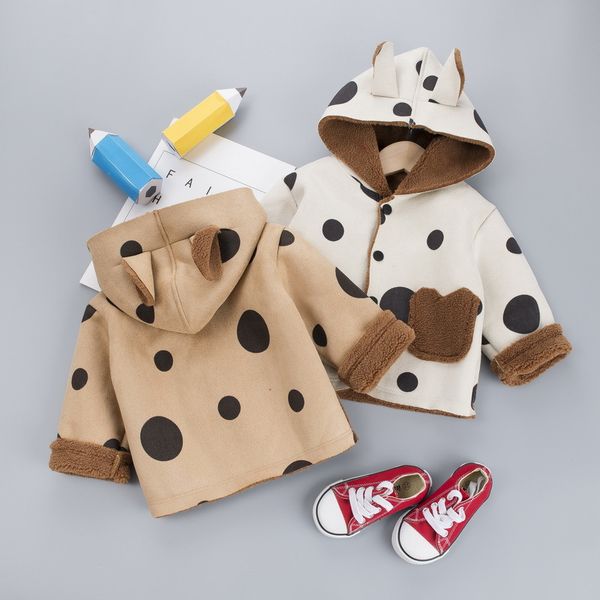 

ma&baby autumn winter toddler kid boy girl coats long sleeve warm plush hooded jackets cartoon cows print clothes 1029, Blue;gray