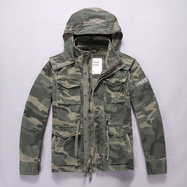 

men's casual cargo jackets with multi pockets style tactical outerwear with removable hood camo clothing1, Black;brown