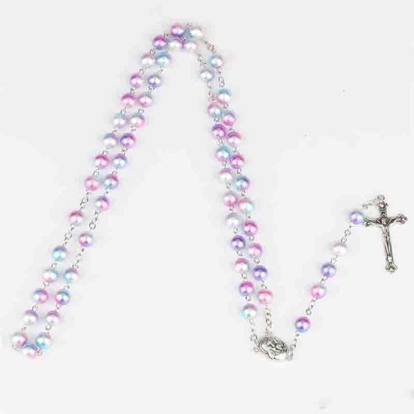

necklace imitation crucifix rainbow madonna designer pearl cross fashion jewelry for women will and sa