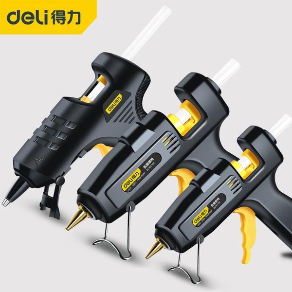 

deli high temp heater melt glue gun heat 20w/40w/60w/100w mini glue gun with sticks diy hand tools repair tool set