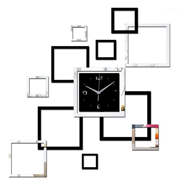 

2020 angel brief figure art mordern luxury design diy removable 3d crystal mirror wall clock wall sticker bedroom decor1