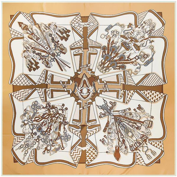 

новый бренд шаль 100% twill шелковый шарф цепи печати 130см площади шарфы платочек бандана женщина оголовье хиджаб обертывания sqcjpn haircl, Black