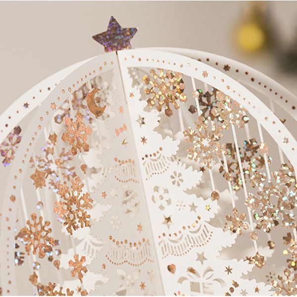 

3d up christmas greeting card laser cut