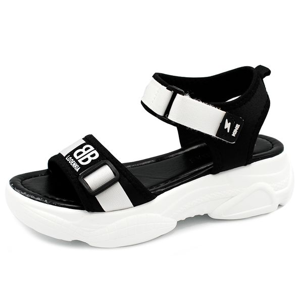 

2021 the new new women's wedge ladies as beach sandals size shoes sport cpu9, Black