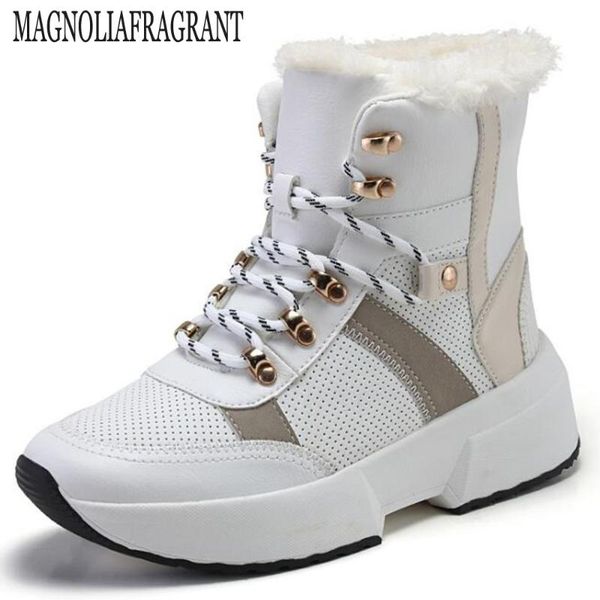 

boots winter women's snow warm cotton shoes for women outdoor plush anti-skid lady sneakers platform ay147, Black