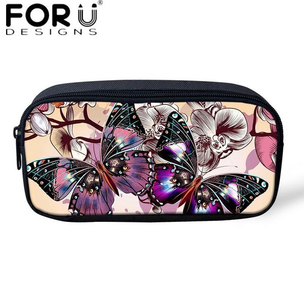 

forudesigns fashion women travel cosmetic cases make up bags 3d animal butterfly pattern kids pencil bags small pencil cases