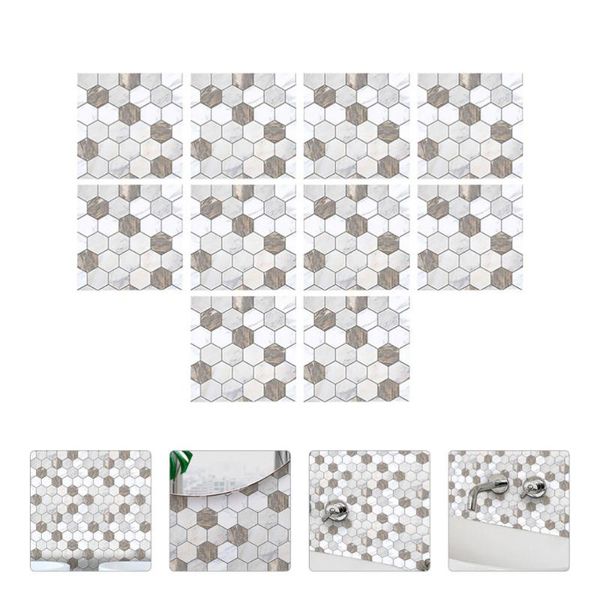 

10 pcs waterproof tile stickers marbling wall decals creative wall ornament