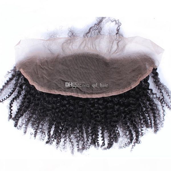 

selling afro kinky curly lace frontal with hair bundles 4pcs lot ear to ear full lace frontals with hair weaves, Black