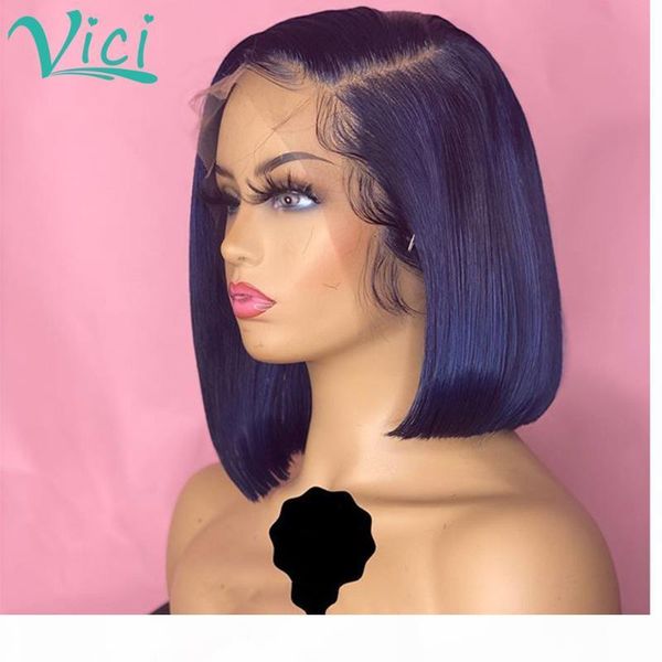 

purple lace front wig human hair for black women pixie wig human hair t part glueless lace front wigs brazilian vici, Black;brown