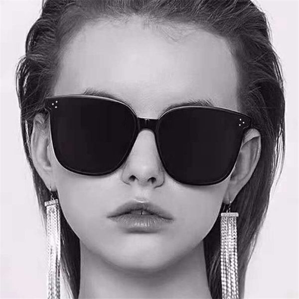 

ttlife 2020 new korean design sunglasses women black trendy large frame men vintage gentle eyewear original package