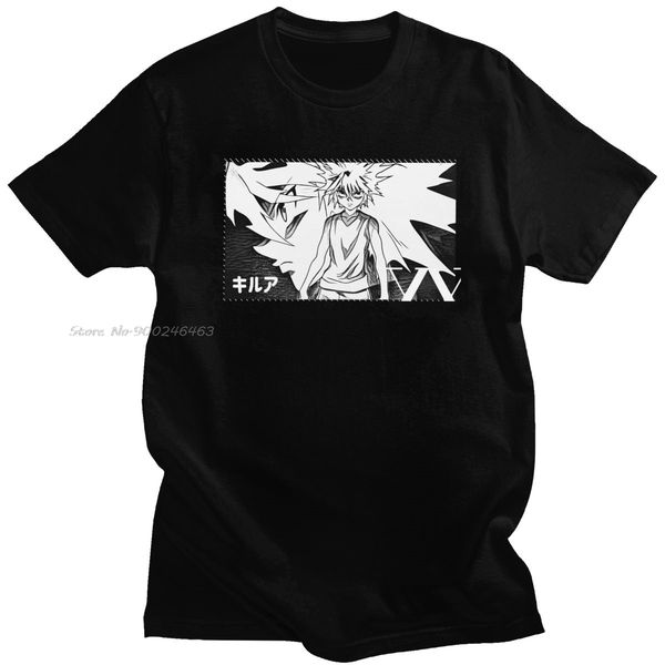 

killua zoldyck hunter x hunter tshirt men leisure t-shirt crew neck short sleeve anime manga hxh tee sport hooded sweatshirt hoodie
