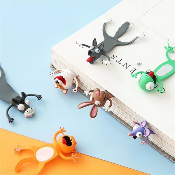 

4pcs creative 3d stereo cartoon ocs cat panda shiba inu new lovely animal bookmarks funny book markers stationery gifts c0123