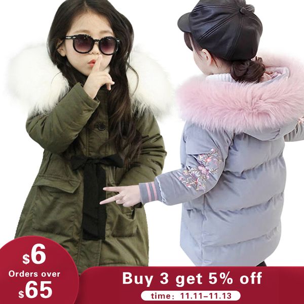 

baby warm down jackets children clothing new girl winter cotton-padded jacket children's fashion coat kids outerwear, Blue;gray