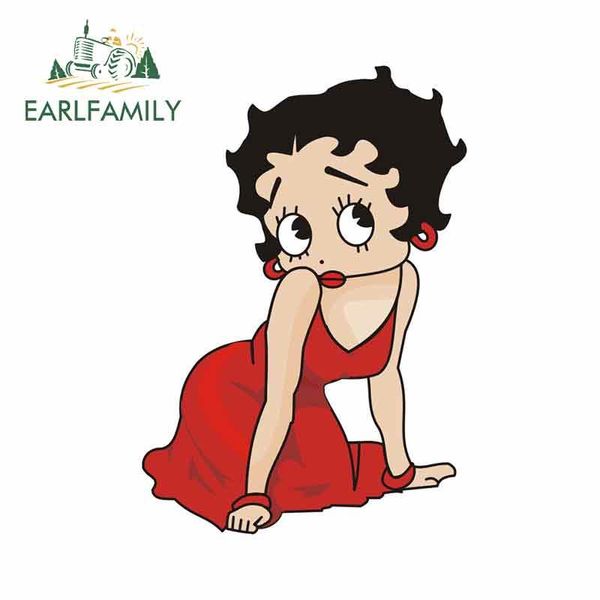 

earlfamily 13cm x 9.1cm for betty boop kneeling creative car sticker fashion occlusion scratch accessories vinyl material decal qyliod