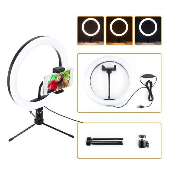 

flash heads for live studio video travel pographic selfie ring light with camera po dimmable led lighting mini tripod1